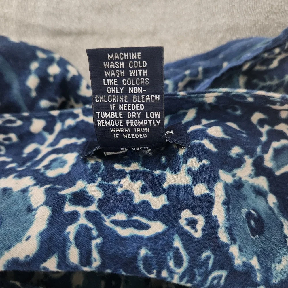 90s 00s Ralph‎ Lauren Girls Blue White Floral Linen Blend Wrap Ruffle Skirt 7